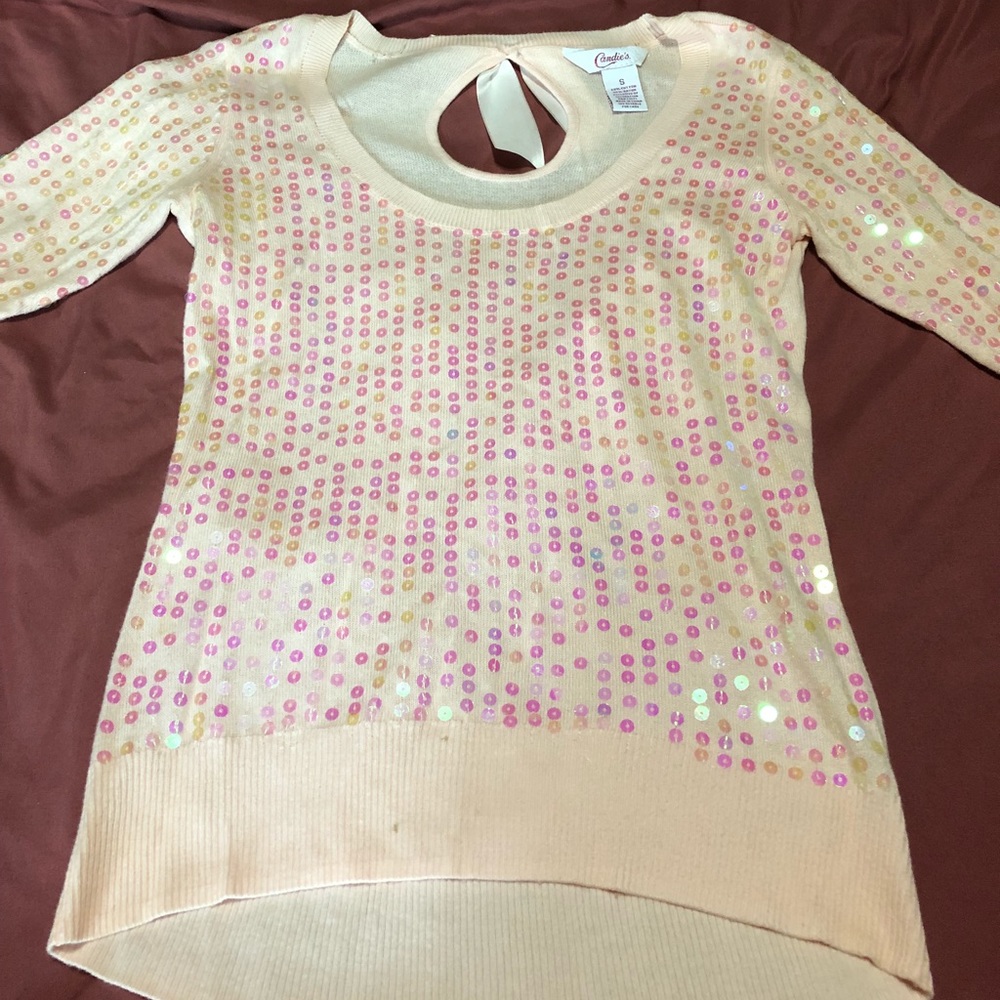 Pink sweater with sequins